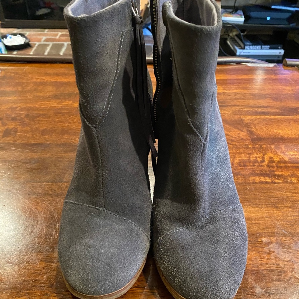 Tom’s Grey Booties; size 9.5